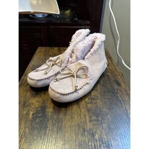 UGG Alena Women's Moc Slippers Size 7 Rose Pink Suede Sheepskin Shoes